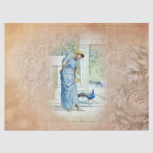 Oude Tijden Vrouw Peacock Tissue Paper Tissuepapier