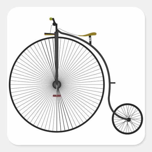 Oude tijdfiets Penny Farthing Vierkante Sticker (Voorkant)