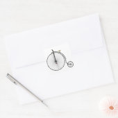 Oude tijdfiets Penny Farthing Vierkante Sticker (Envelop)
