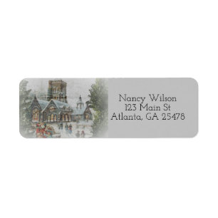 Oude-tijdkerstlabel Etiket