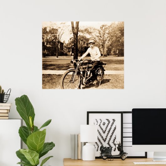 Oude tijdmotor poster (Thuiskantoor)