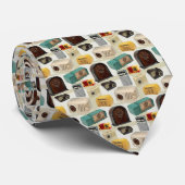 Oude tijdradio's voor nationale radiodag stropdas (Opgerold)