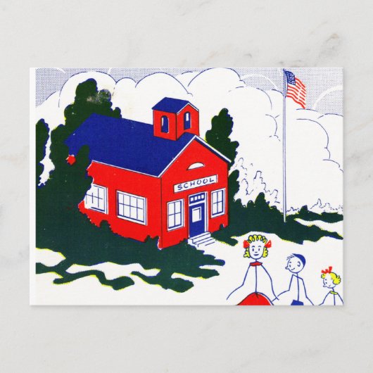 Oude-tijdschool Briefkaart (Voorkant)