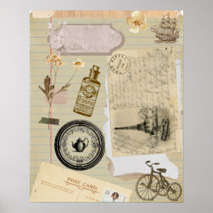 Oude tijdschriften Victoriaans tijdperk vintage po Poster