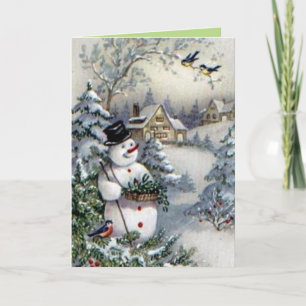 OUDE TIJDSCHRISTMAS-KAART FEESTDAGEN KAART