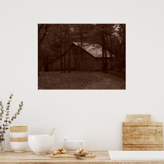 Oude tijdschuur poster (Keuken)