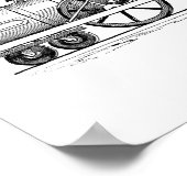 Oude tijdstoamlocomotief poster (Hoek)