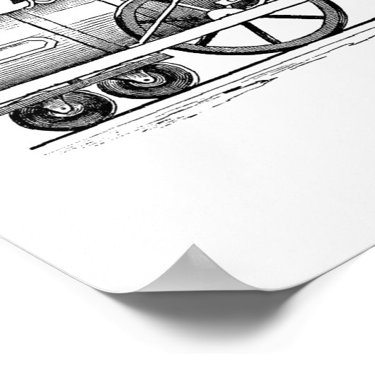 Oude tijdstoamlocomotief poster (Hoek)