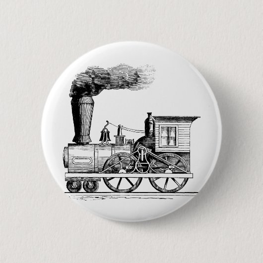 Oude tijdstoamlocomotief ronde button 5,7 cm (Voorkant)