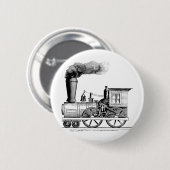Oude tijdstoamlocomotief ronde button 5,7 cm (Voorkant /achterkant)
