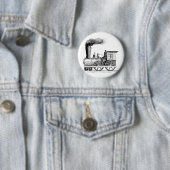 Oude tijdstoamlocomotief ronde button 5,7 cm (In situ)
