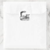 Oude tijdstoamlocomotief ronde sticker (Tas)