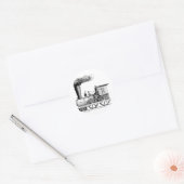 Oude tijdstoamlocomotief ronde sticker (Envelop)