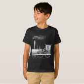 Oude tijdstoamlocomotief t-shirt (Voorkant volledig)