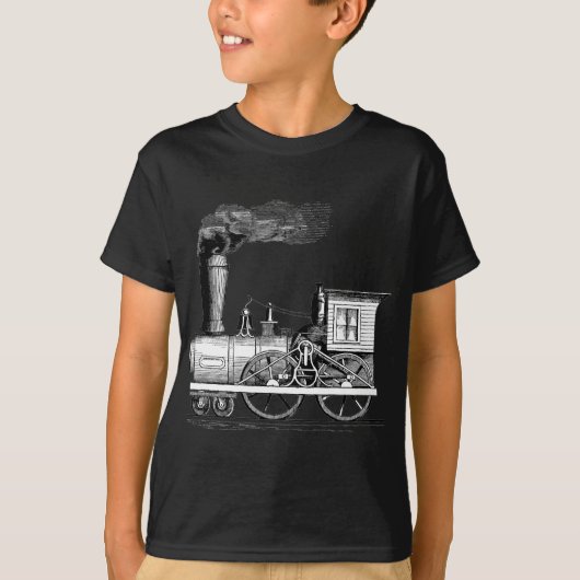 Oude tijdstoamlocomotief t-shirt (Voorkant)