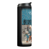 Oude Time Group Street Preformers Snow Muzieknoten Thermosbeker (Gedraaid links)