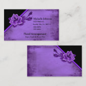 Oude TIme Paarse Roos Floral set Visitekaartje (Voorkant / Achterkant)