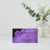 Oude TIme Paarse Roos Floral set Visitekaartje (Staand voorkant)