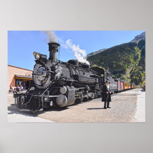 Oude timer bij de halte van Silverton, Colorado Poster (Voorkant)