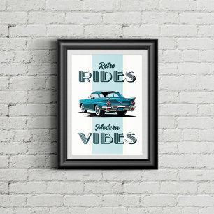 Oude timer in retro kleuren. poster