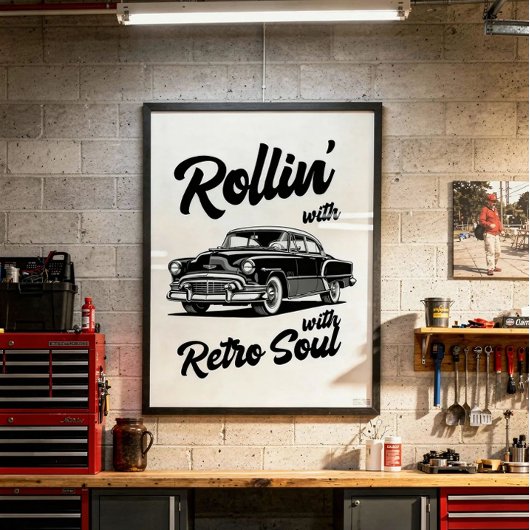 Oude timer met typografie poster