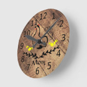 Oude Timer Moeder Hen Line Art Ronde Klok (Hoek)