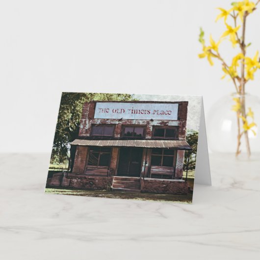 Oude Timer Old Building Birthday Kaart (Gele Bloem)