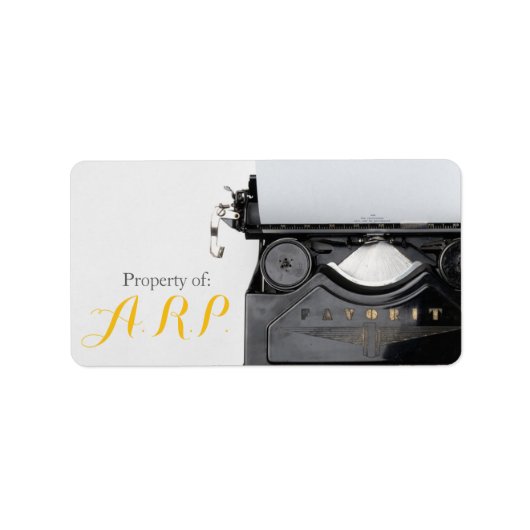 Oude Timey Typewriter Initialen Label (Voorkant)