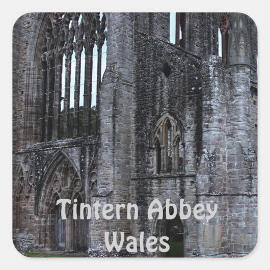 Oude Tintern Abdij Cisterciënzer klooster Wales Vierkante Sticker (Voorkant)