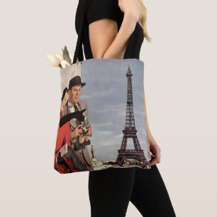 Oude toeristen bij de Eiffeltoren, vakantie in Par Tote Bag