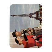 Oude toeristen reizen naar de Eiffeltoren in Parij Magneet (Verticaal)