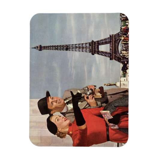 Oude toeristen reizen naar de Eiffeltoren in Parij Magneet (Verticaal)