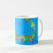 Oude toeristenkaart van Cape Cod Koffiemok (Voorkant rechts)