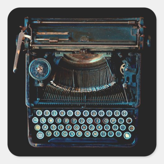 oude toetsenbordgrunge voor schrijfmachines vierkante sticker (Voorkant)