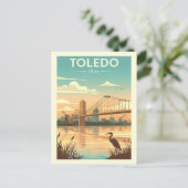 Oude Toledo Ohio Briefkaart (Staand voorkant)