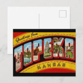 Oude Topeka Kansas Ansichtkaart Briefkaart (Voorkant / Achterkant)