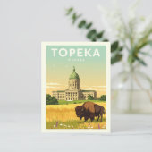 Oude Topeka Kansas Briefkaart (Staand voorkant)