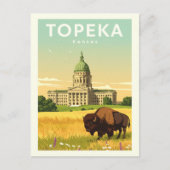 Oude Topeka Kansas Briefkaart (Voorkant)