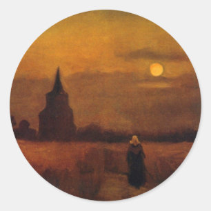Oude Toren In De Velden door Vincent van Gogh Ronde Sticker