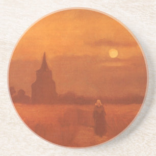 Oude toren in de velden van Vincent van Gogh Zandsteen Onderzetter