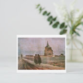 Oude toren van Nuenen, Van Gogh Fine Art Briefkaart (Staand voorkant)