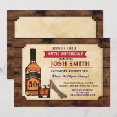 Oude tot perfecte dag Whisky Cigars Invite Kaart (Voorkant / Achterkant)