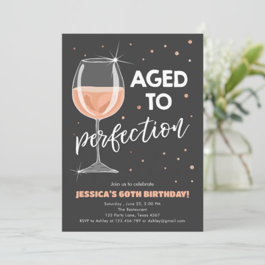 Oude tot perfecte Roos Wijn Verrassingsdag Kaart (Staand voorkant)