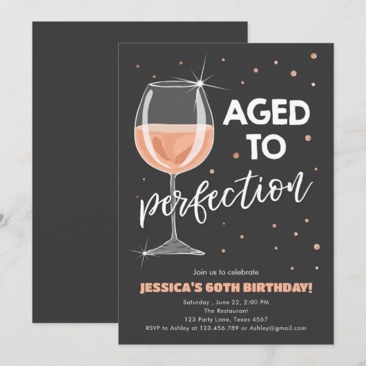 Oude tot perfecte Roos Wijn Verrassingsdag Kaart (Voorkant / Achterkant)