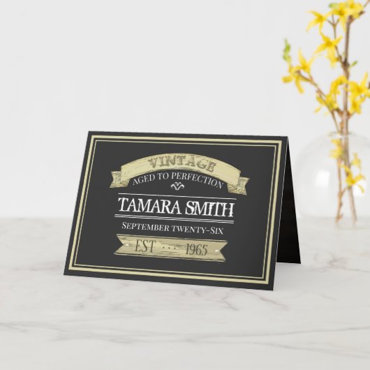 Oude tot perfecte  verjaardag kaart (Gele Bloem)