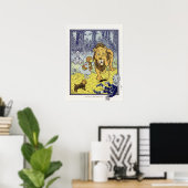 Oude "Tovenaar van Oz" Dorothy en Laffe Leeuw Poster (Thuiskantoor)
