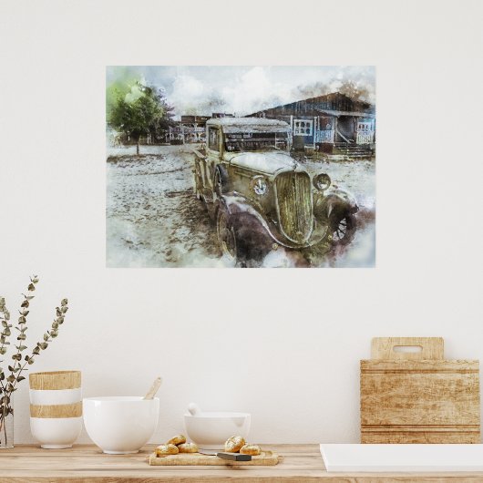 Oude  Town Truck Poster (Keuken)