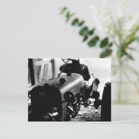 Oude tractor briefkaart (Staand voorkant)