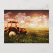 Oude tractor briefkaart (Voorkant)