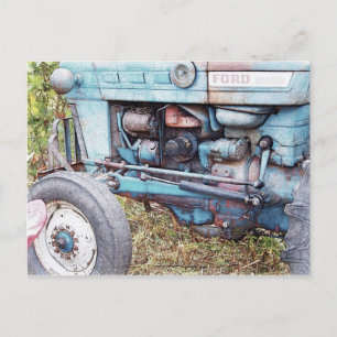 Oude tractor briefkaart
